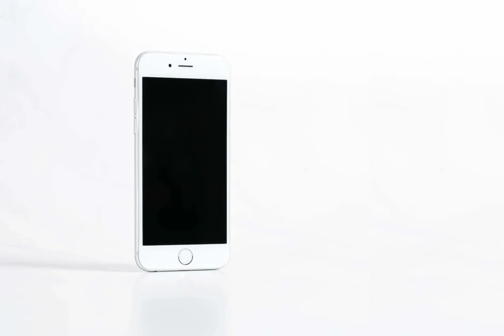 The phone screen appears to be black.