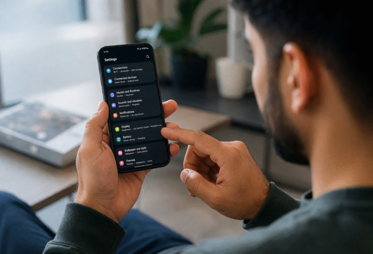 Interacting with settings on smartphone