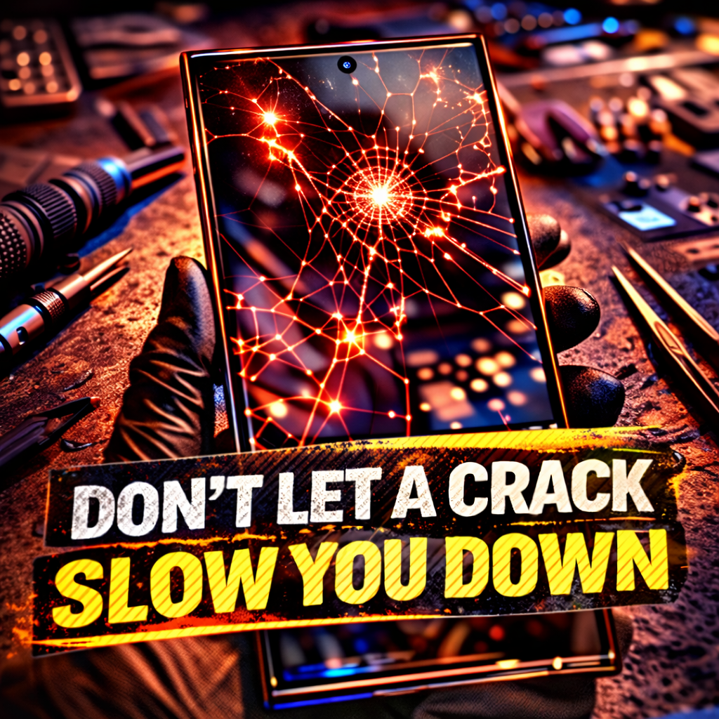 Shattered screen and repair tools